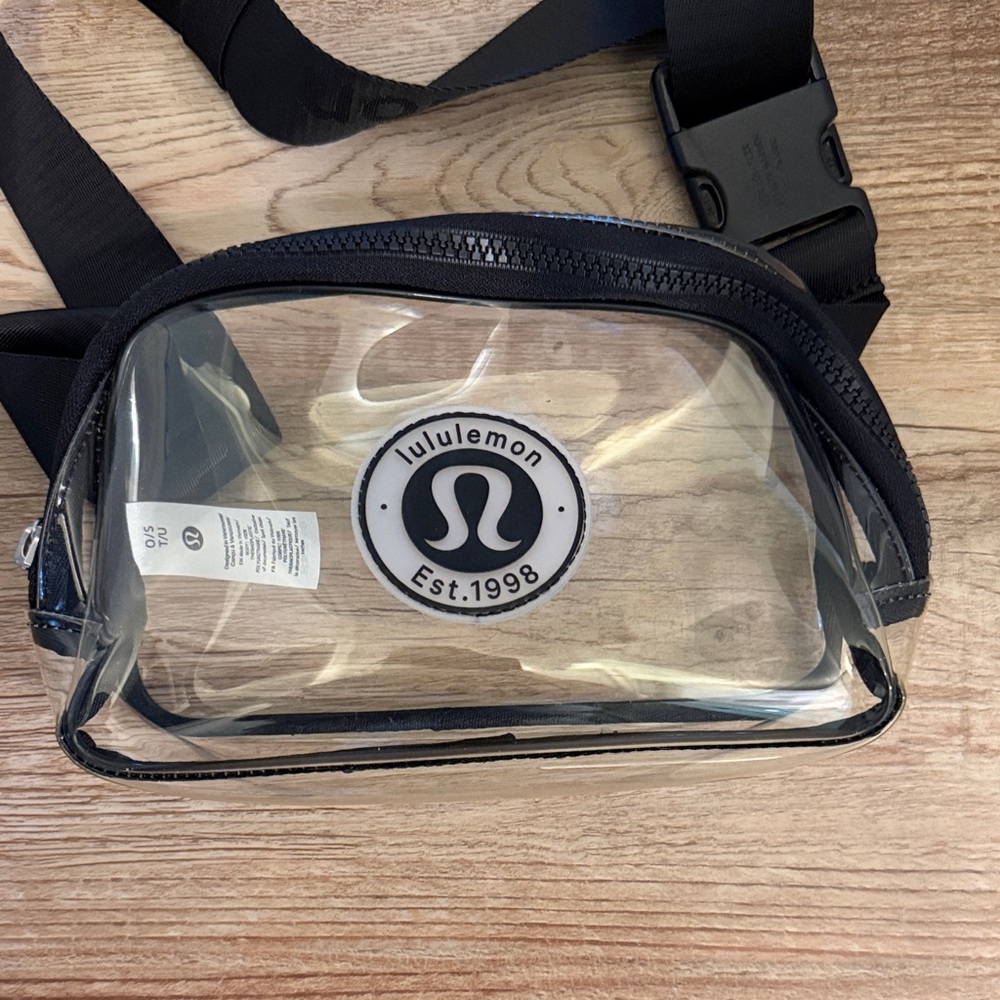 lululemon athletica Black and Clear Belt Bag- never used